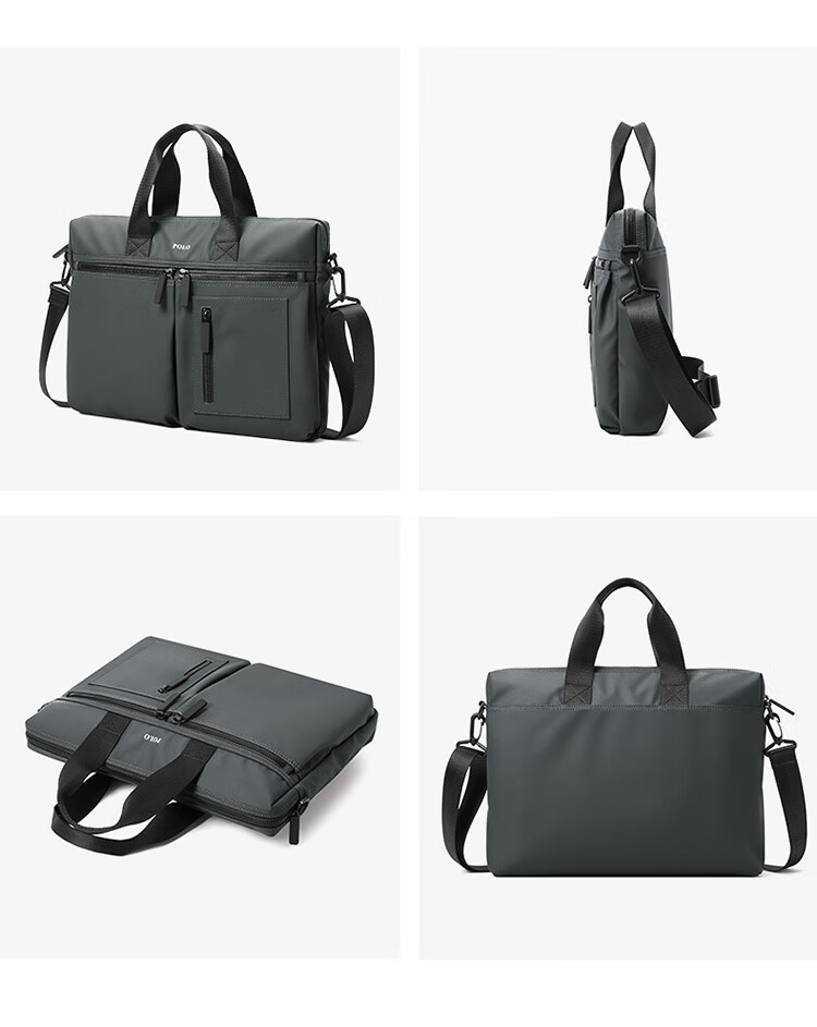 POLO Briefcase, Men's Casual Business Bag, 15-Inch Laptop Bag, Office Handbag for Men, Shoulder Crossbody Bag 20