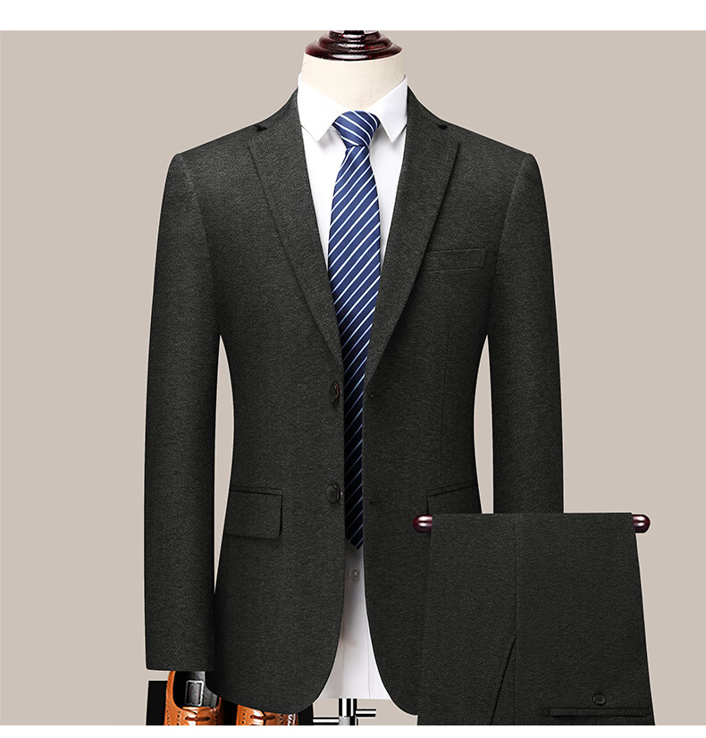 FIRS Wool Blend Suit Set for Men, Spring And Autumn Business Casual Blazer, Professional Workwear Jacket, Wedding Attire Menswear 7