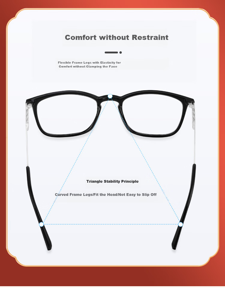 Mr. PuTian National Trend Anti-Blue Light Reading Glasses for Men And Women, Presbyopic Glasses for Elderly, Black Frame, 200 Degrees (55 Years - 59 Years) 5