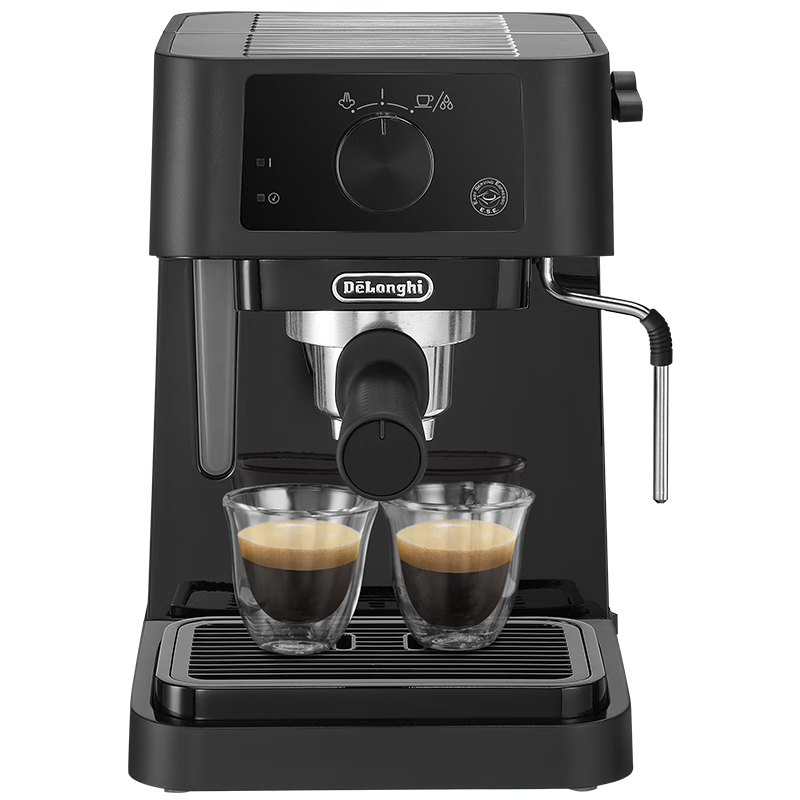 Delonghi Coffee Machine, Semi-Automatic Coffee Maker, Entry-Level Compact Home Use 15Bar Pump Pressure Italian Espresso Americano, Independent Temperature Control Manual Milk Frother, EC235.BK Gift