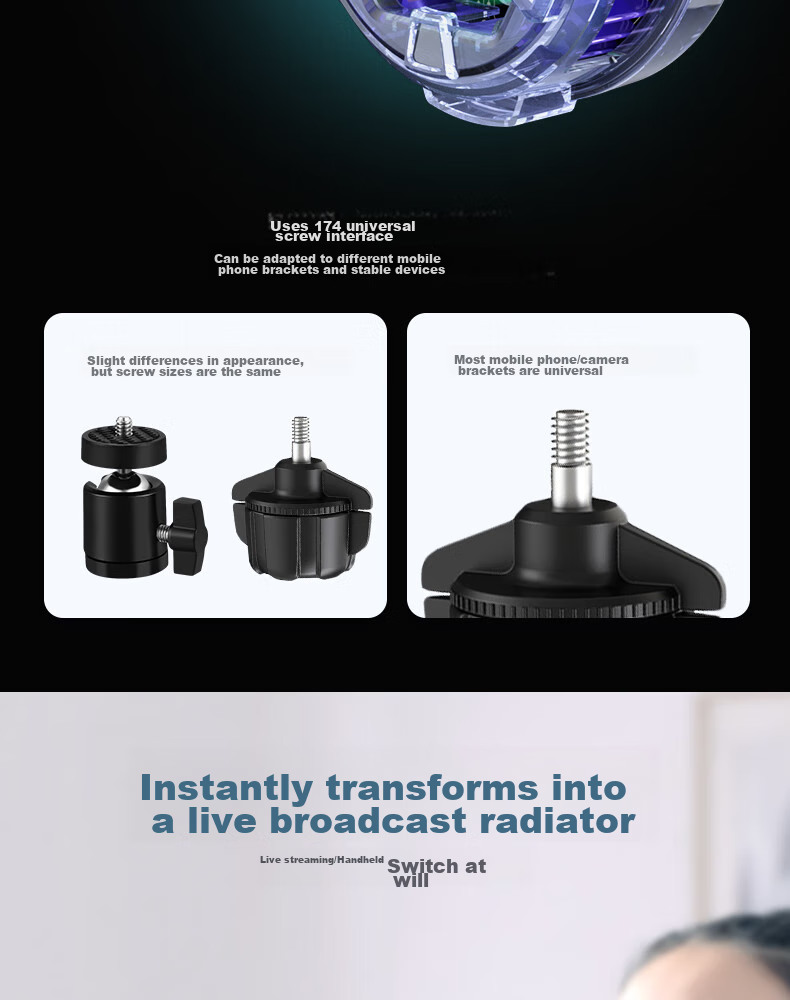 Maitai [1 Battery] Magnetic Phone Cooler, Rechargeable Semiconductor Cooling Fan for Live Streaming, Wireless Long-Lasting Cooling Device, Suitable for Tablets And Compatible with Apple And Black Shark Phones 7