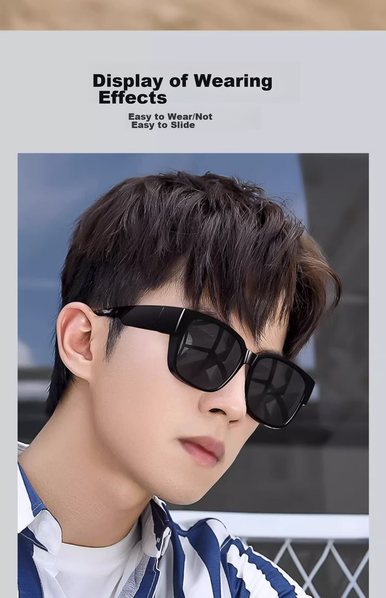 Boshide Sunglasses Clip-On, Sunglasses, Clip-On for Myopia Glasses, Driving Polarized Sunglasses, Bright Black Frame with Gray Polarized Lenses 11