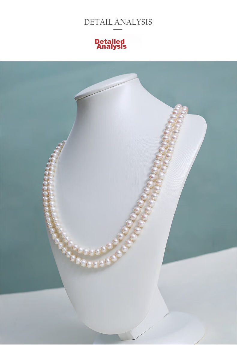 Daimi Seedless Near-Round 8.3-9.3mm 120cm Freshwater Pearl Necklace Sweater Chain Mother's Day Gift for Mom And Mother-I 15