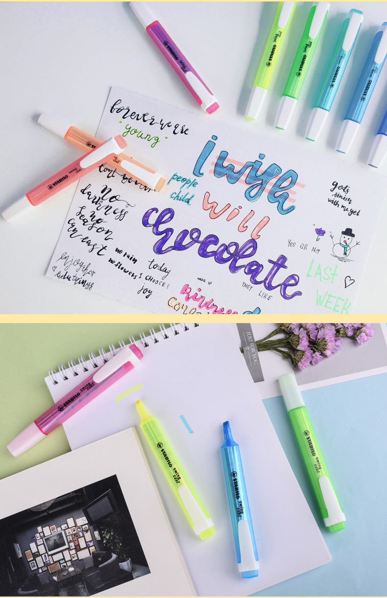 STABILO Leiku Highlighter, Candy-Colored Planner Pen, Fresh And Simple Student Office Marker, 275/51 (Turquoise) 9