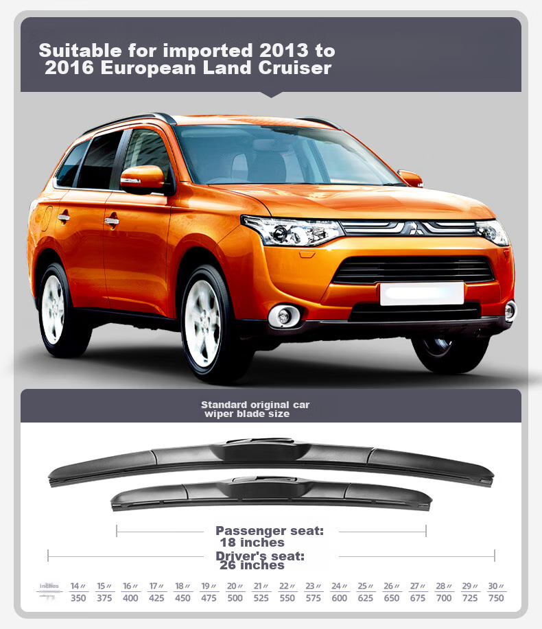 Meisim Mitsubishi Outlander Wiper Blades for 2013-2021 Models, Original Equipment for 2018-19 Outlander Front And Rear Wiper Blades, 26/18 Inches 4