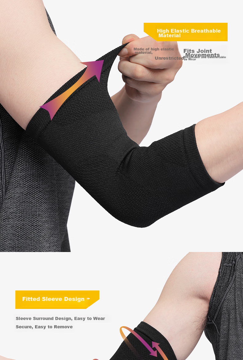 D&M Sports Elbow Guard for Men, Joint Protection Elbow Sleeve for Basketball, Badminton, Tennis, Fitness Protection Elbow Sleeve for Women, Imported from Japan, One Piece 5