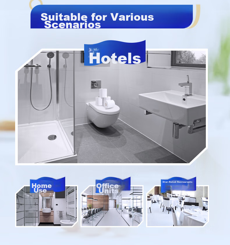 Qingfeng Core Roll Toilet Paper, 3-Ply, 240 Sheets*10 Rolls, Virgin Wood Pulp, for Hotels And Inns, B22AT3BN 7