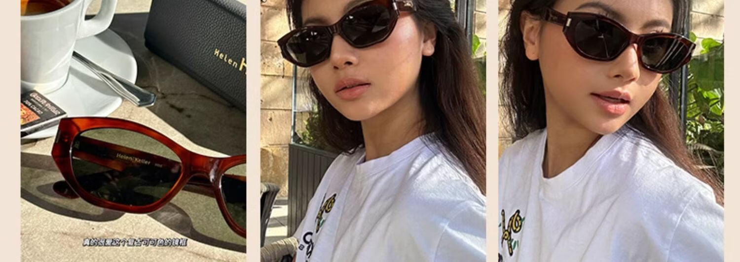 HELEN KELLER Sunglasses for Men And Women, New Style UV Protection Polarized Sunglasses for Driving, Outdoor Sun Protection, High-End Cat-Eye Sunglasses 17