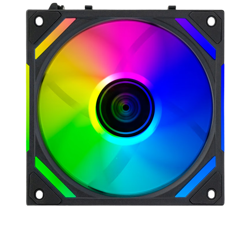 Silverstone Mirror 120 Black, Building Block Fan (120mm/clamp-On/PWM/ARGB/high Airflow/Case Cooling/low Noise)