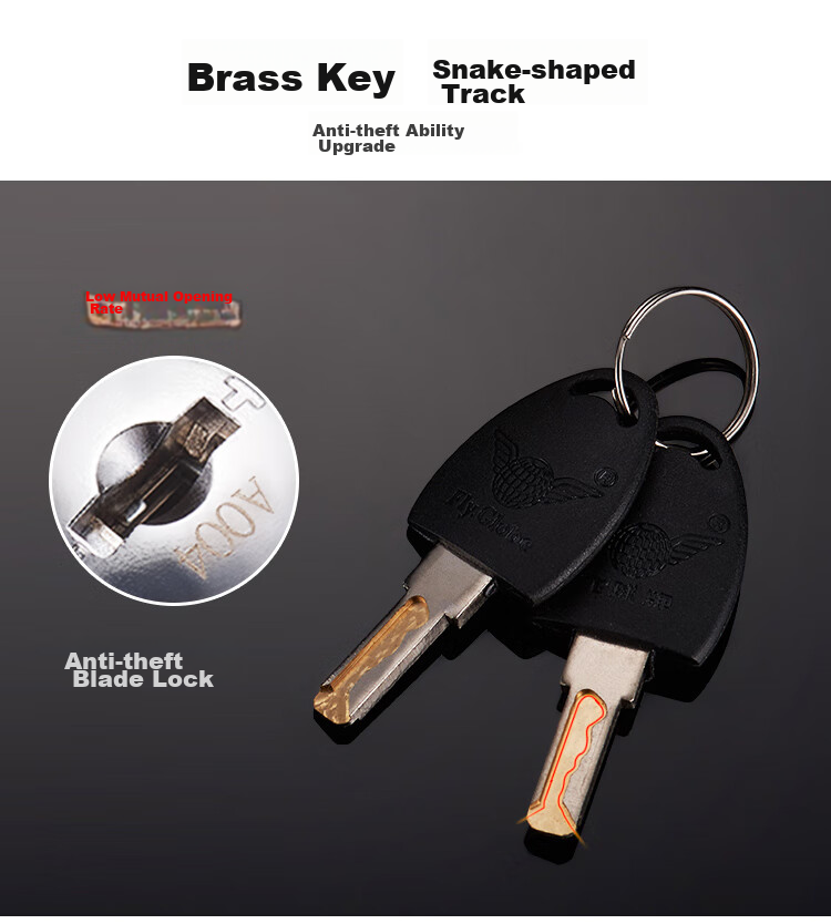 Fly.Globe Office Desk Drawer Lock Furniture Lock Bedside Table Lock Anti-Theft Blade Lock Cylinder FQ-A04 4