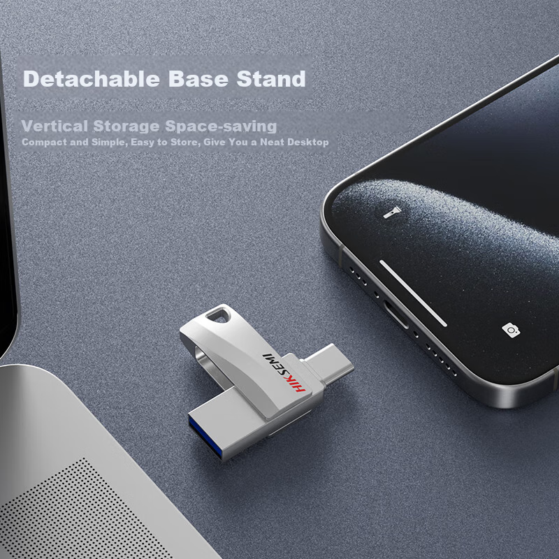 HIKVISION 128GB Dual-Interface Type-C Smartphone USB Flash Drive S400, USB3.2 High-Capacity Fast Flash Drive, Read Speed 450MB/s, Compatible with Huawei And Apple Phones, Computers, Universal Thumb Drive