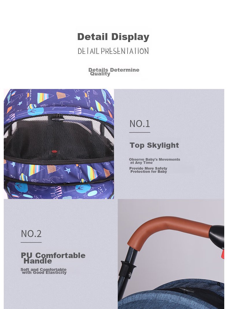 ANGI BABY Stroller: Reclining, Foldable, Shock-Absorbing, Reversible Umbrella Stroller with One-Click Folding And All-Wheel Drive for Toddlers 16