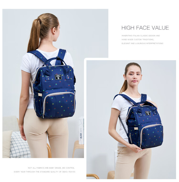 LYUBA Multifunctional Large-Capacity Mommy Bag, Work Backpack, Breast Milk Storage Bag, Fashionable Mom Bag HY1706 Camouflage Gree 15