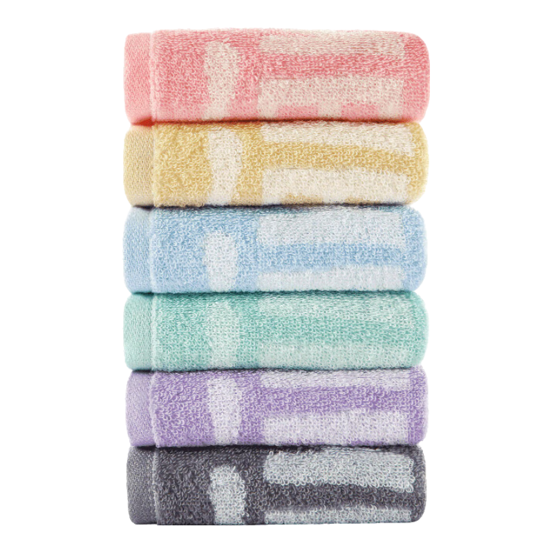 KING SHORE Towel, Class A Children's Towel, Pure Cotton 100%, Face Towel for Women, Small Handkerchief, Jacquard Face Cloth, 6 Pieces, Sports