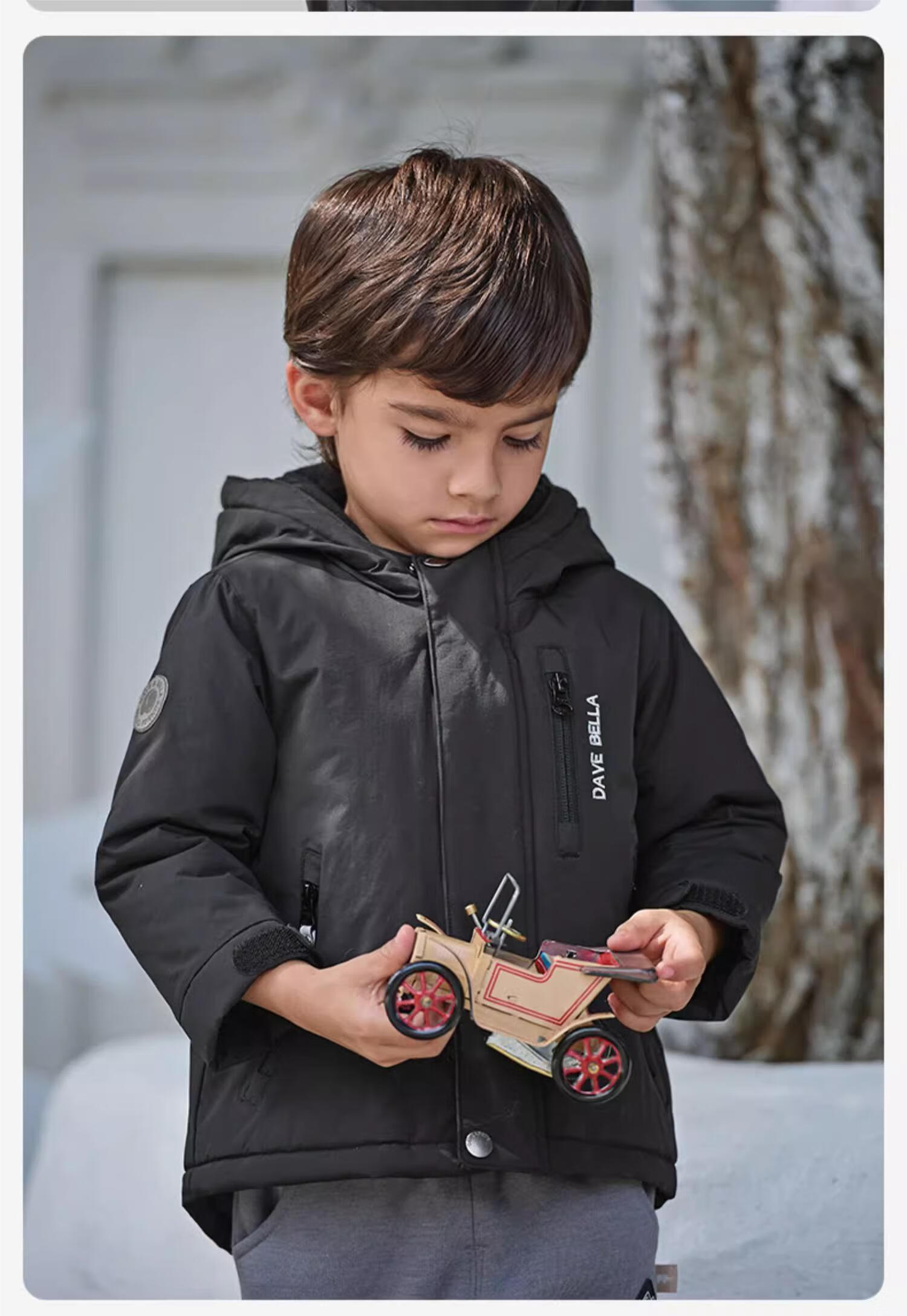 DAVE & BELLA Kids Winter Cotton Padded Jacket Windproof Warm Coat for Boys and Girls (Mall Same Style) 3