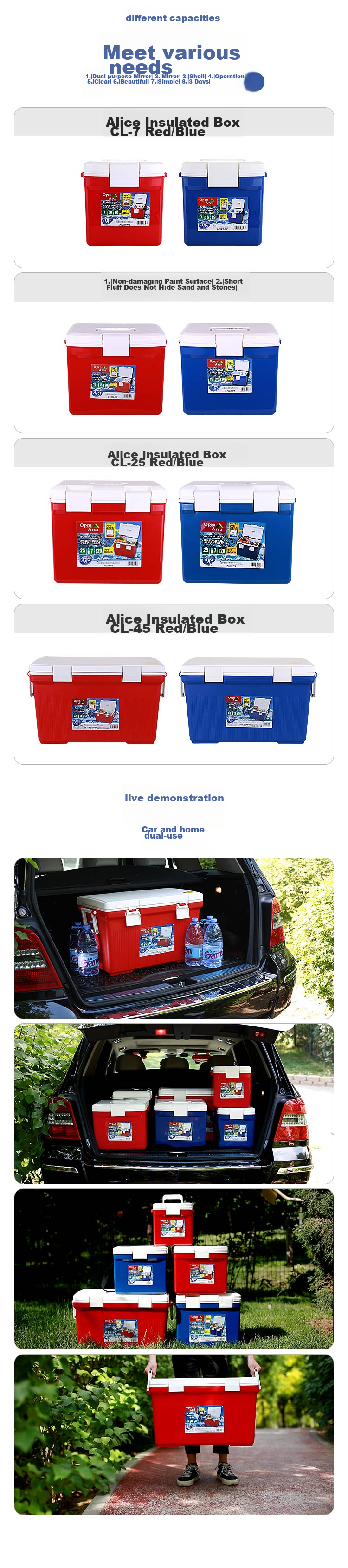 IRIS Car Cooling And Heating Box CL-25 Outdoor Picnic Dual-Purpose Insulated Cooler And Warmer, Blue, Approximately 25 Liters 4