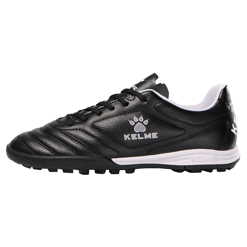KELME Adult Soccer Shoes for Men, Competition TF Turf Cleats, Breathable Non-Slip Football Boots for Students, Black, Size 40