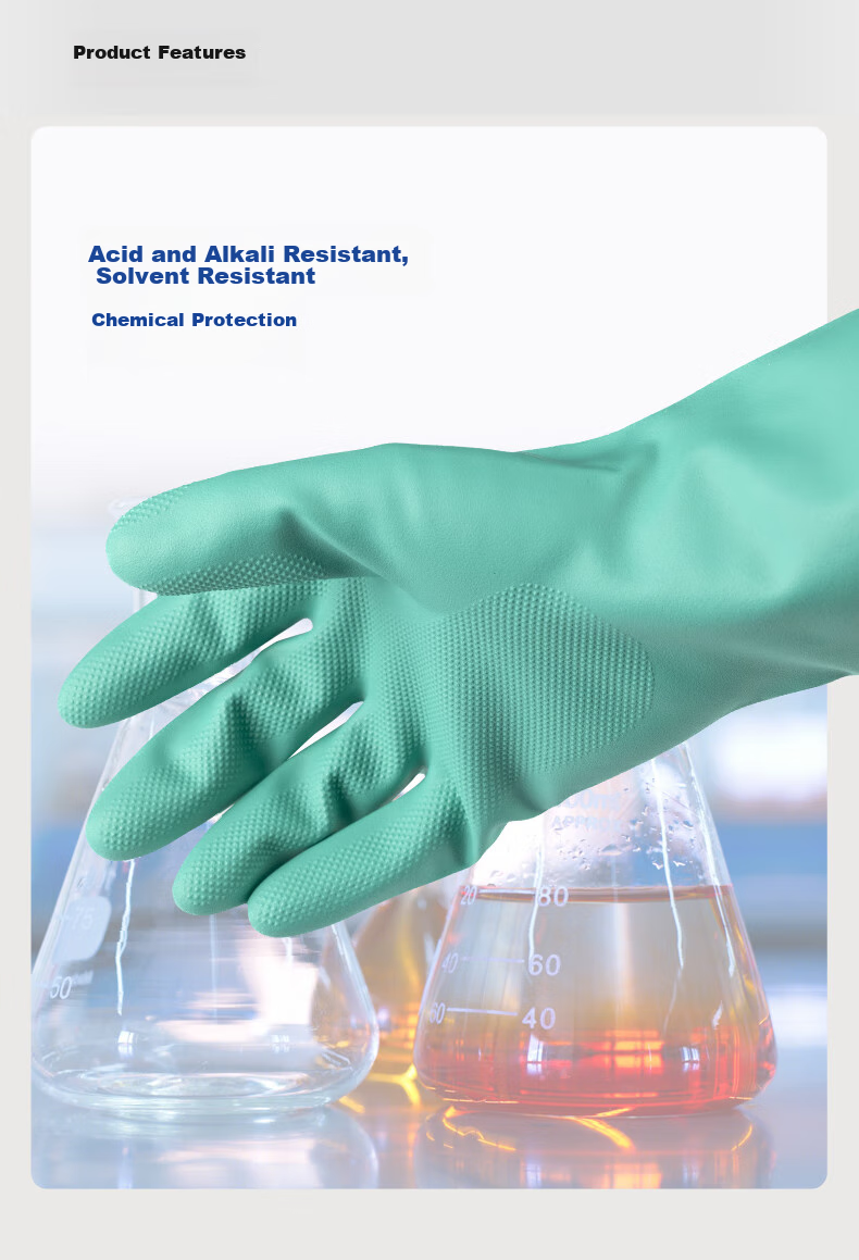 Henghui Nitrile Acid And Alkali Resistant Gloves, Thickened And Extended Waterproof And Oil-Resistant, Laboratory Chemical Protective Anti-Corrosion for Men And Wome 4