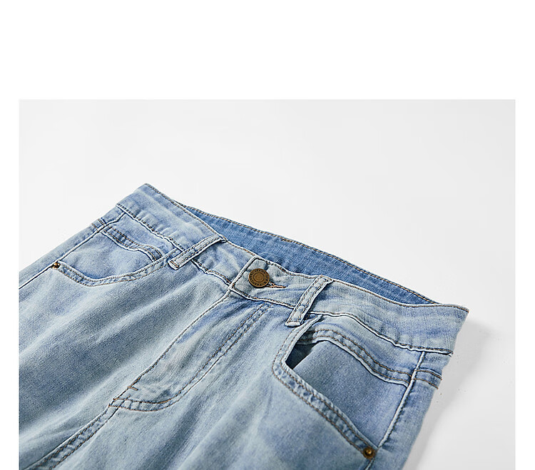 Dme [Light Ethnic Style] Spring And Summer Mid-Rise Straight-Leg Zipper Cropped Pants Women's Trousers Women's Jeans 17