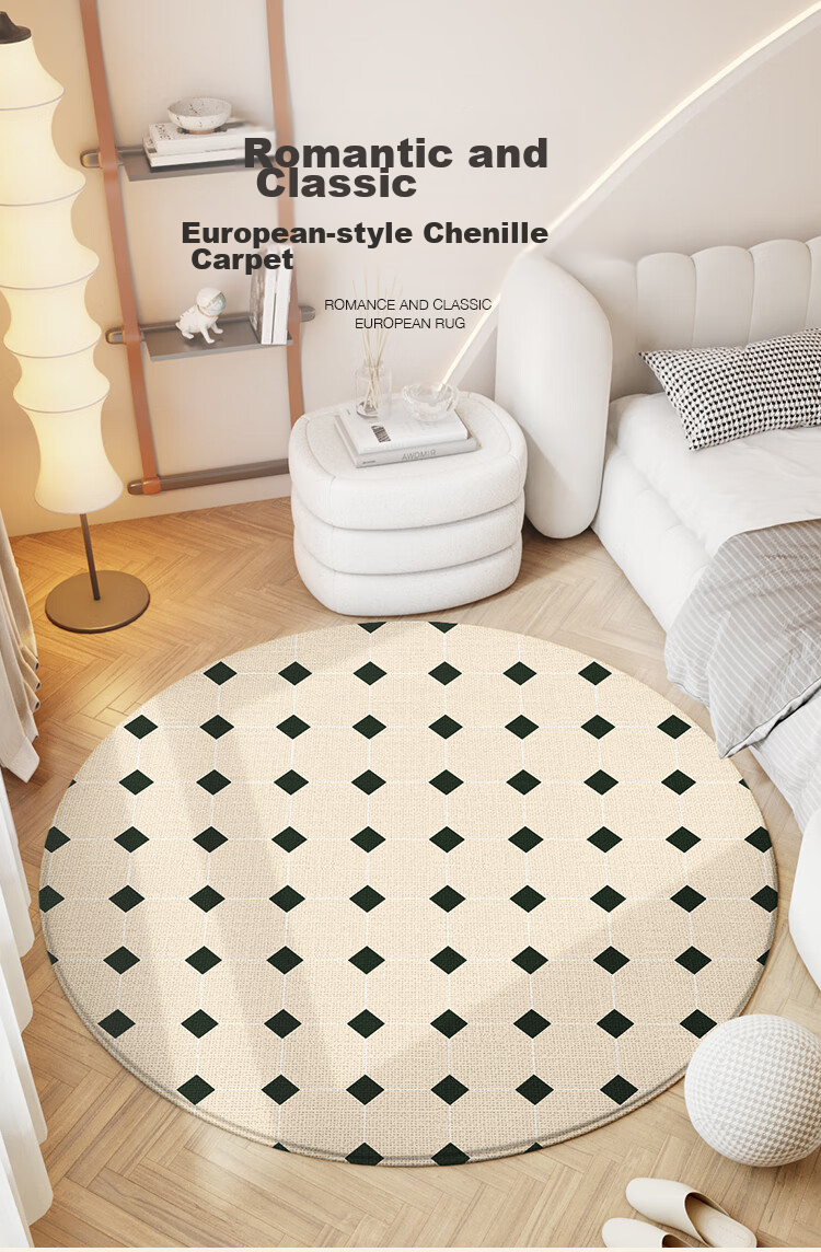 Dajiang Round Carpet Chair Mat for Study Room And Bedroom Swivel Chair, 100x100cm 1