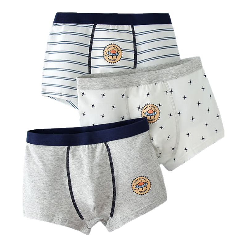 YING BO LUN Boys' Boxer Briefs, Four-Corner Shorts, Underwear, 3 Pieces, 15021 Mixed Colors, Size 180