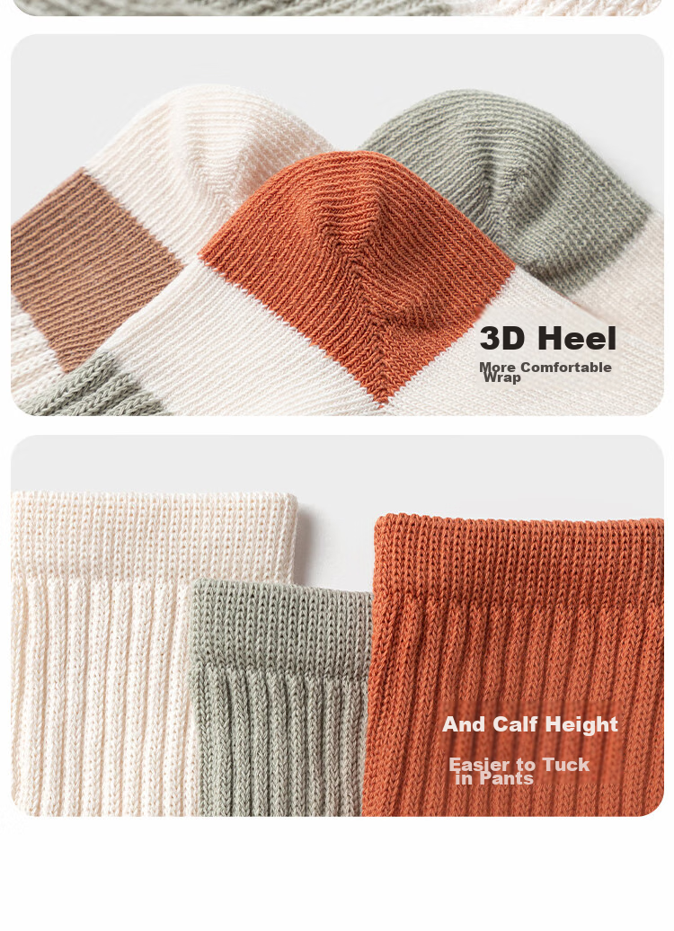 BALABALA Baby Mid-Calf Socks Cotton Autumn Season Boys Girls Newborn Infant Socks Non-Binding Three Pairs Pack 208924172213 8