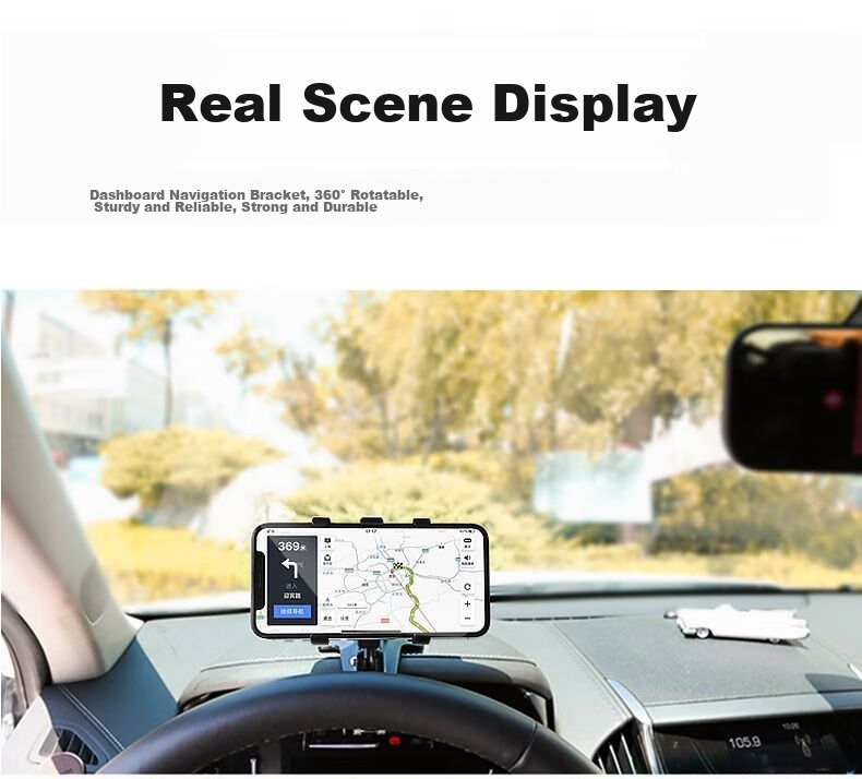 Kylie Car Phone Holder Rearview Mirror Phone Mount High-Deer Navigation Bracket Multifunctional Car Phone Holder Car Accessory + 3-in-1 Data Cable + Car Charger 1