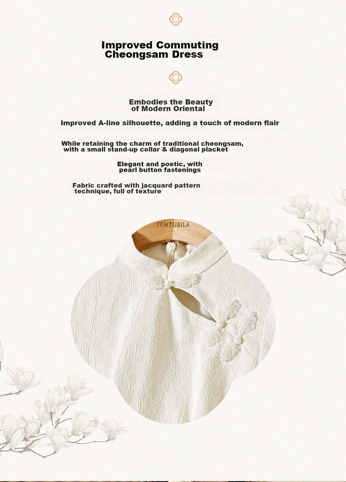 Shangdu Bila New Chinese Style Stand Collar Pankou Improved Floral Qipao Dress Summer Apricot Base Floral 132L48002 M 2
