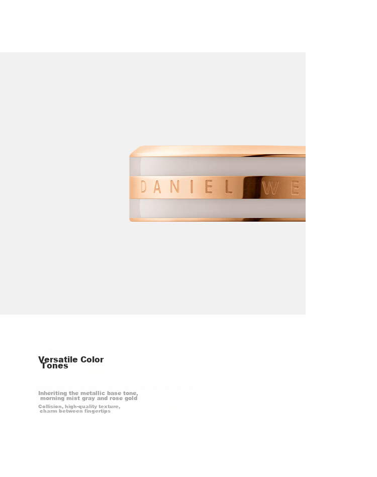 DanielWellington DW Ring for Women, Morning Mist Gray Rose Gold Size 48 Couple Rings DW053 Birthday Gift for Wome 8