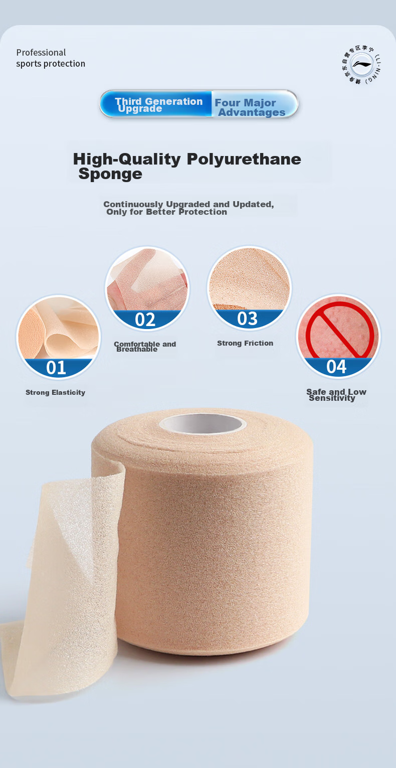 Li-Ning Muscle Tape, Sports Kinesiology Tape, Skin Film, Foot Wrap, Elastic Self-Adhesive Muscle Inner Tape, Soccer Kinesiology Tape, Knee White Tape 6