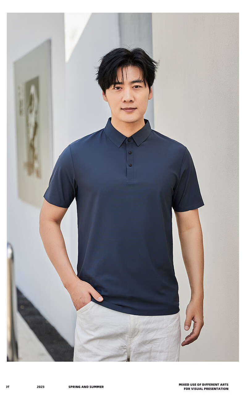 LangSha Men's POLO Shirt, Summer T-Shirt, Sports Quick-Dry Collared Short Sleeve, Ice Silk Breathable, Running Fitness Father's Day Gift 19