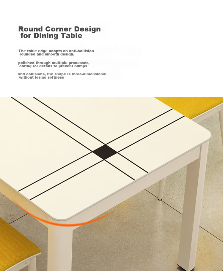 Fanshe Dining Table And Chairs Set, Living Room Home Dining Table for 4-6 People, Suitable for Rental Apartments And Small Homes 11
