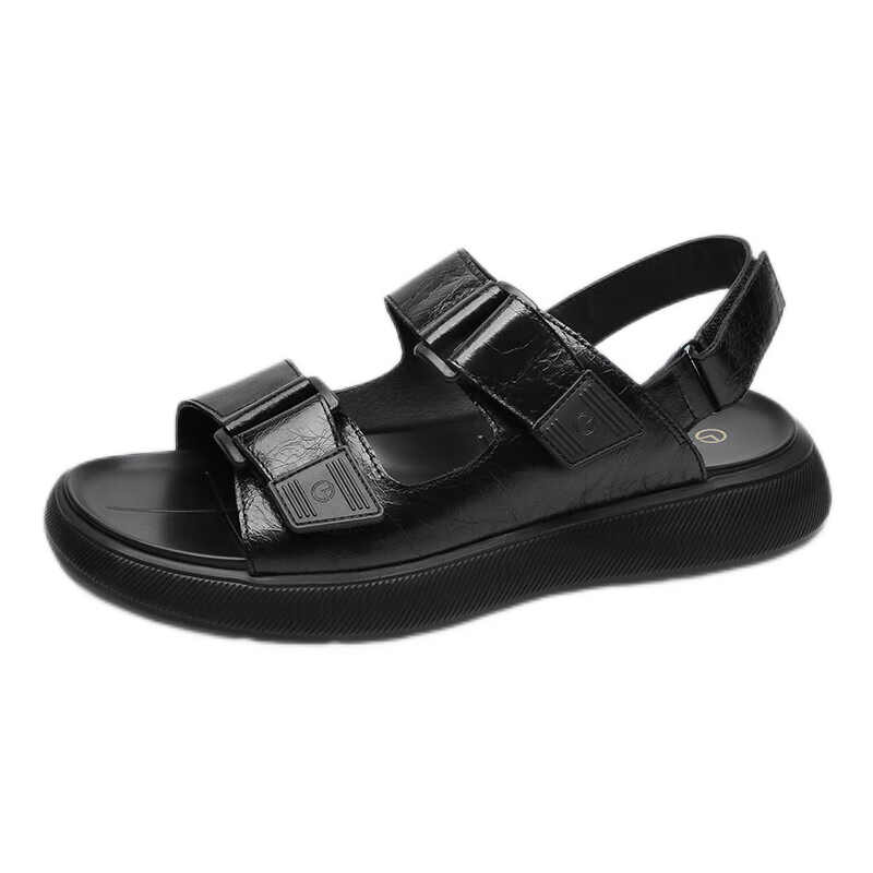 Goldlion Men's Fashion Casual Sandals Summer Outdoor Beach Shoes G542420029AAF Black Size 43