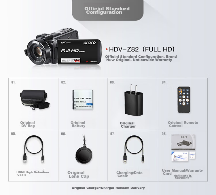 ORDRO Z82 Camera, High-Definition Professional Live Streaming And Recording Device, Digital Camcorder, Portable Handheld DV, 10x Optical Zoom, 120x Intelligent Zoom, Vlog Short Video 11