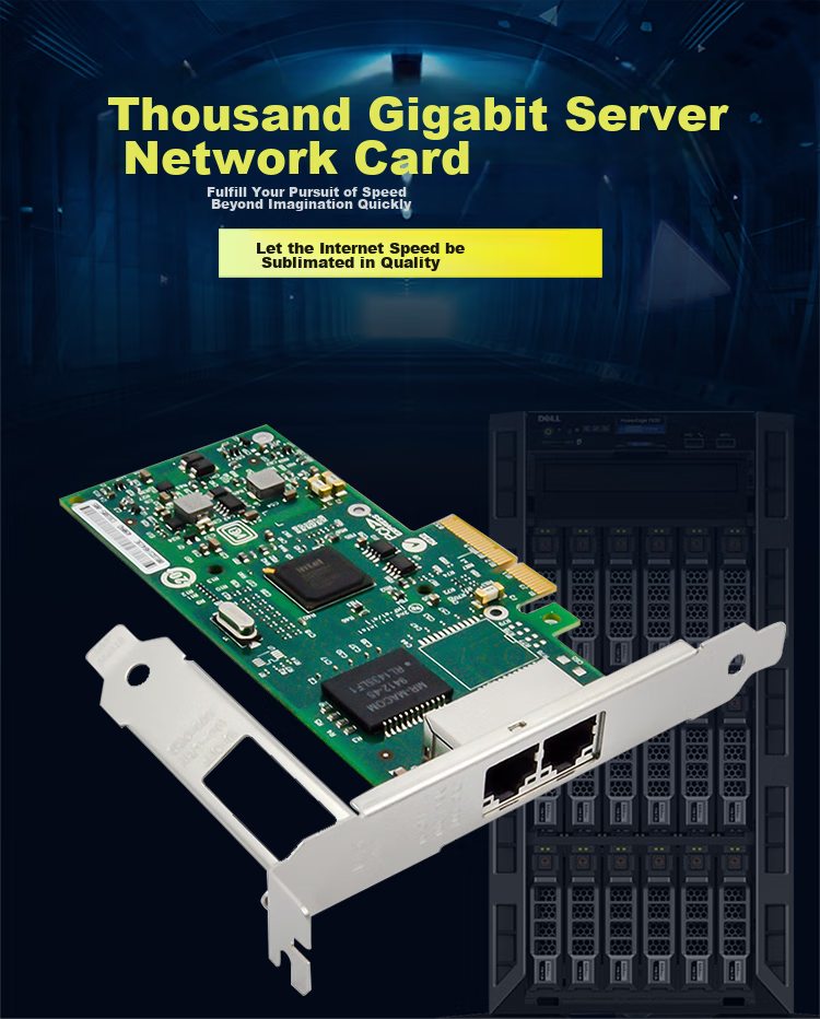 EB-LINK PCIE X1 Gigabit Dual-Port Server Network Card, I350-T2V2 Electrical Port Network Adapter, Machine Vision Industrial Camera, Intel I350AM2 Chip 1