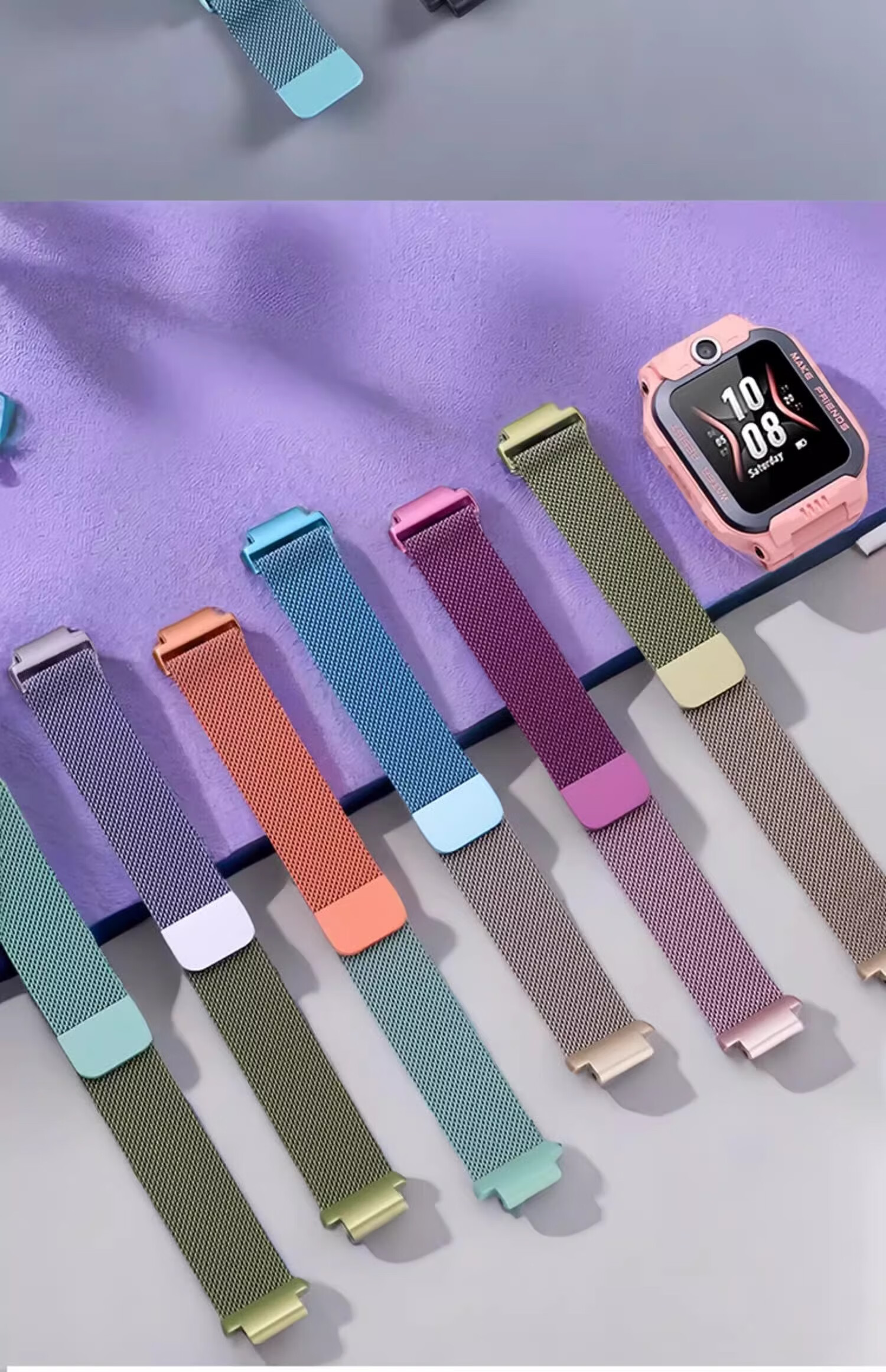 Iboann Compatible Watch Band for Xiaotianc Z11, Magnetic for Z10/Z9/Z8A/Z7S/Z6Pro Smartwatch, Milanese Loop for Z5/Z1/Z2Y/Z3/Z1S/Q1A Children's Accessories 19