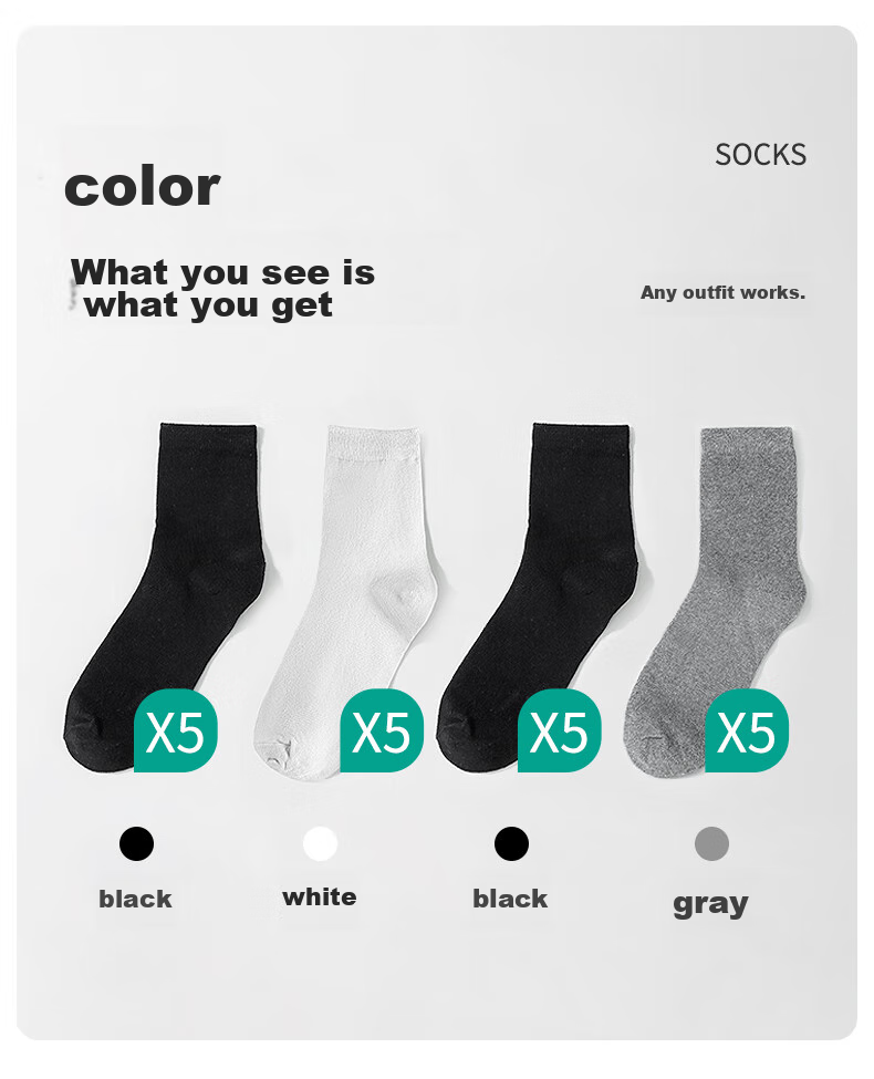 Briars 10A Disposable Socks for Women, Summer Thin Daily-Use Socks, Sweat-Absorbing Breathable Sports Socks, Mid-Calf Women's Socks, 20 Pairs 7