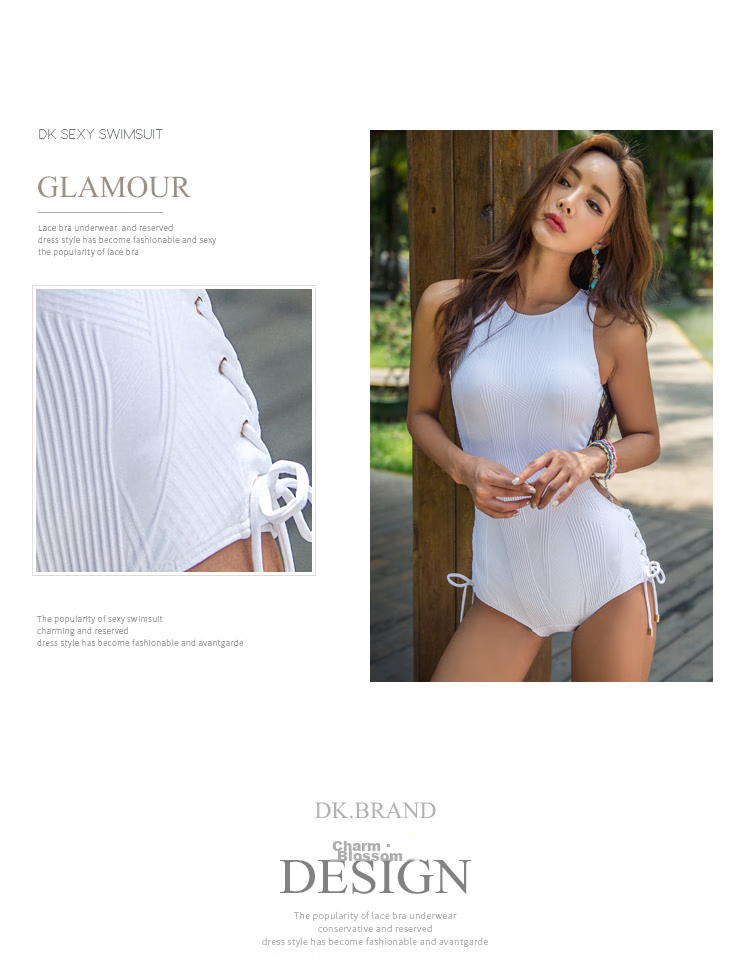 DK Women's Swimsuit New Arrival, Sexy Yet Modest, Tummy-Concealing, Slimming, Korean Fairy Style, Triangle One-Piece Hot Spring Swimming Suit, Blue-Green, XL 8