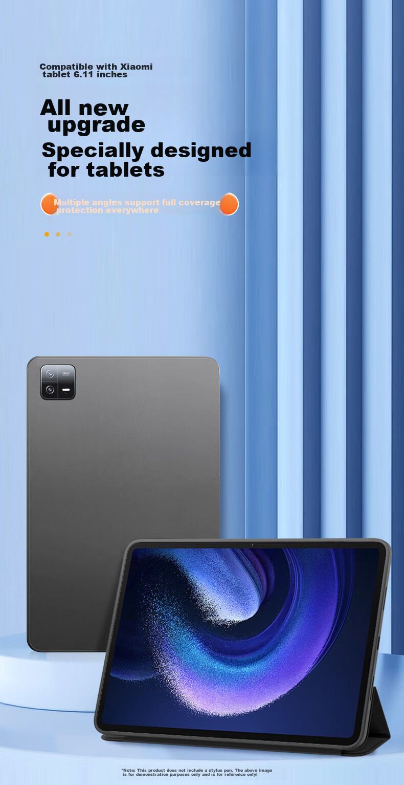 Kulefeng Compatible with Xiaomi Pad 7S Pro 12.5-Inch Protective Case, Xiaomi Pad 7S Pro 12.5-Inch Anti-Bend Shockproof Full Coverage Smart Leather Case, Tri-Fold Universal Fit 3