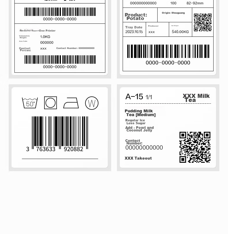 Deli GE350W Thermal Label Printer, Express Delivery Warehouse Logistics Shipping Labels Fixed Assets, 80mm Commercial Office Printing Adhesive Barcode Printer, Mobile Bluetooth Versio 18