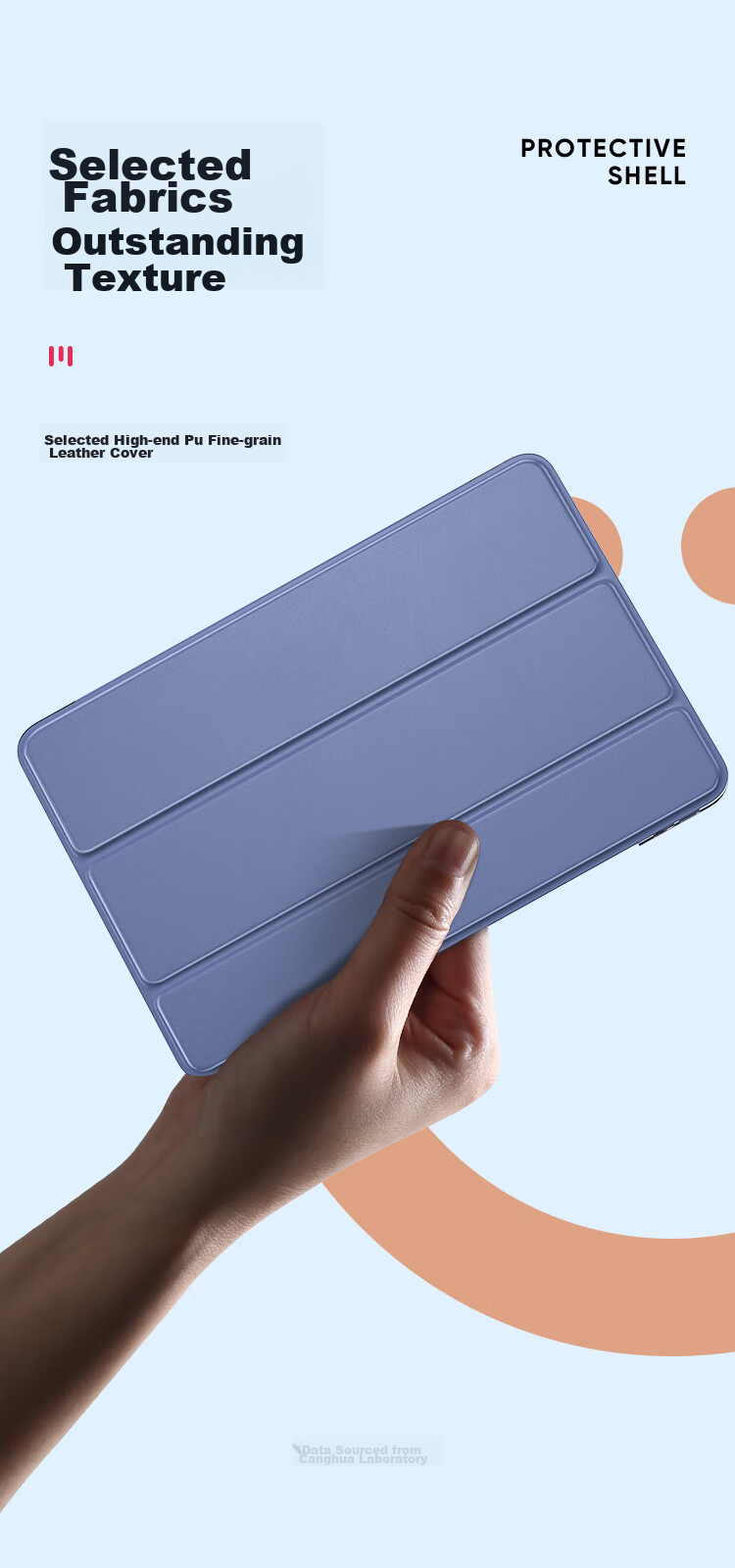 CangHua Compatible with 2024/2025 IPad Pro 11-Inch Protective Case, for M4/M5 Chip Apple Tablet, Shockproof Tri-Fold Stand Silicone Cover, Lavender 6