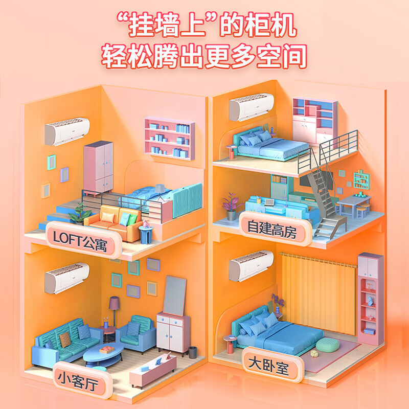 Leader空调 海尔智家出品3匹统.帅空调空调新变频壁挂旗舰客厅大挂机高温自清洁速冷速热APP操控MDA 3匹 72GW/18MDA83TU1 三级能效