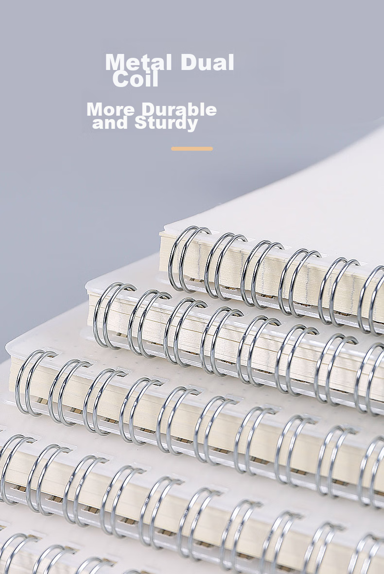 SHEN SHI B5/80 Sheets Transparent Cover Spiral Notebook Soft Copy Book Blank Page Journal Notebook Wirebound Notebook 1 Blank Version J8518-2 8
