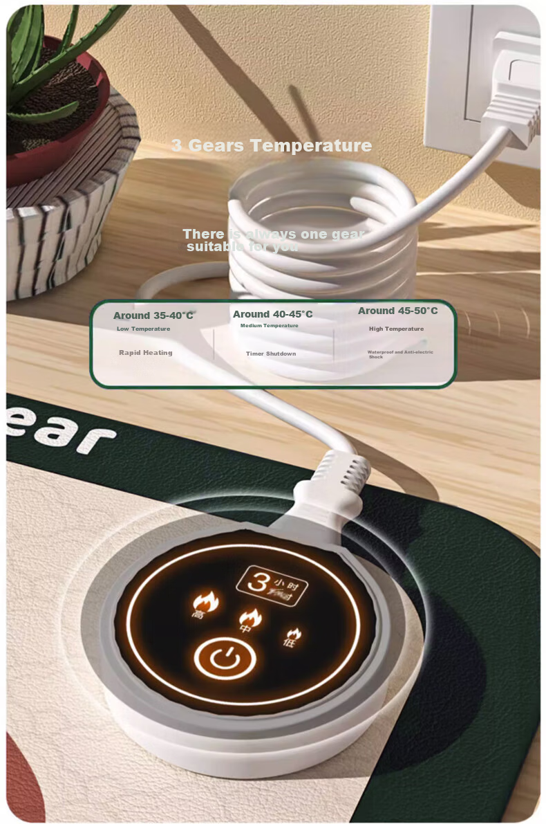 Jiashigao Heating Mouse Pad, 3C Certified, Multiple Temperature Settings, Auto Power-Off, for Students' Office Desks, Desktop Heating Mat 4