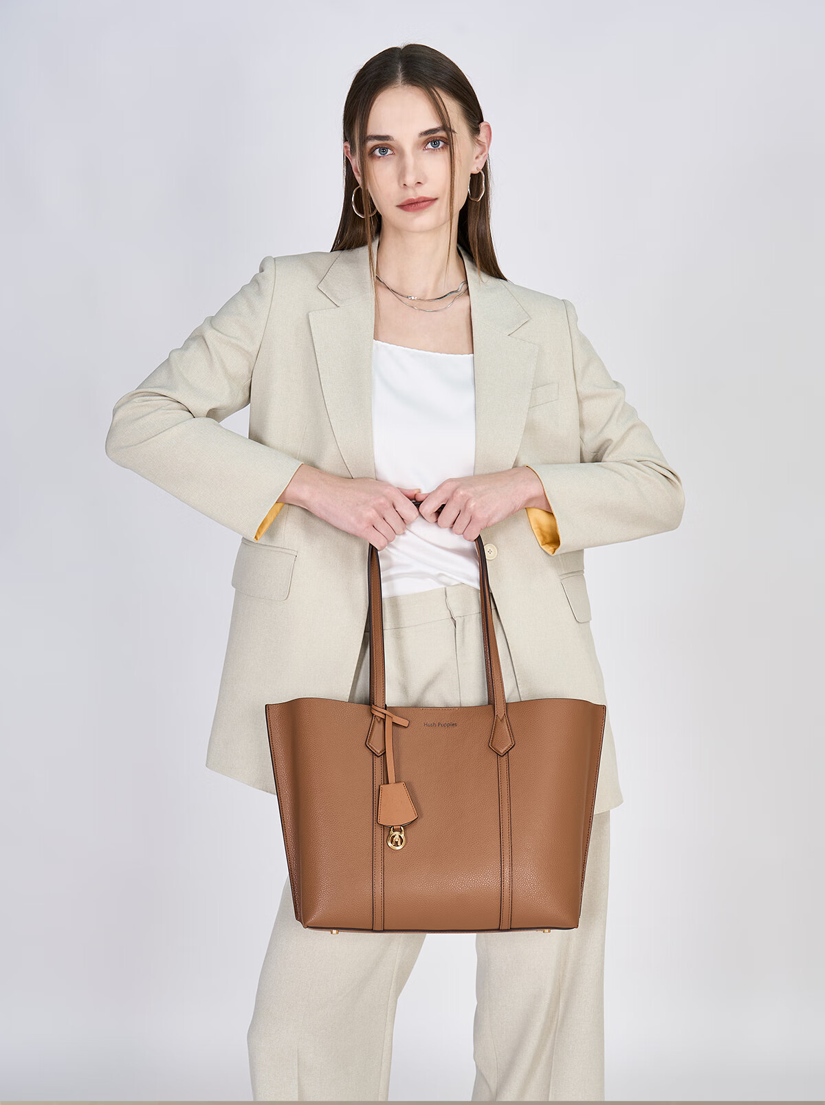 Hush Puppies Women's First Layer Cowhide Handbag Shoulder Bag Commuter Tote Gift for Women's Day Girlfriend Wife 2