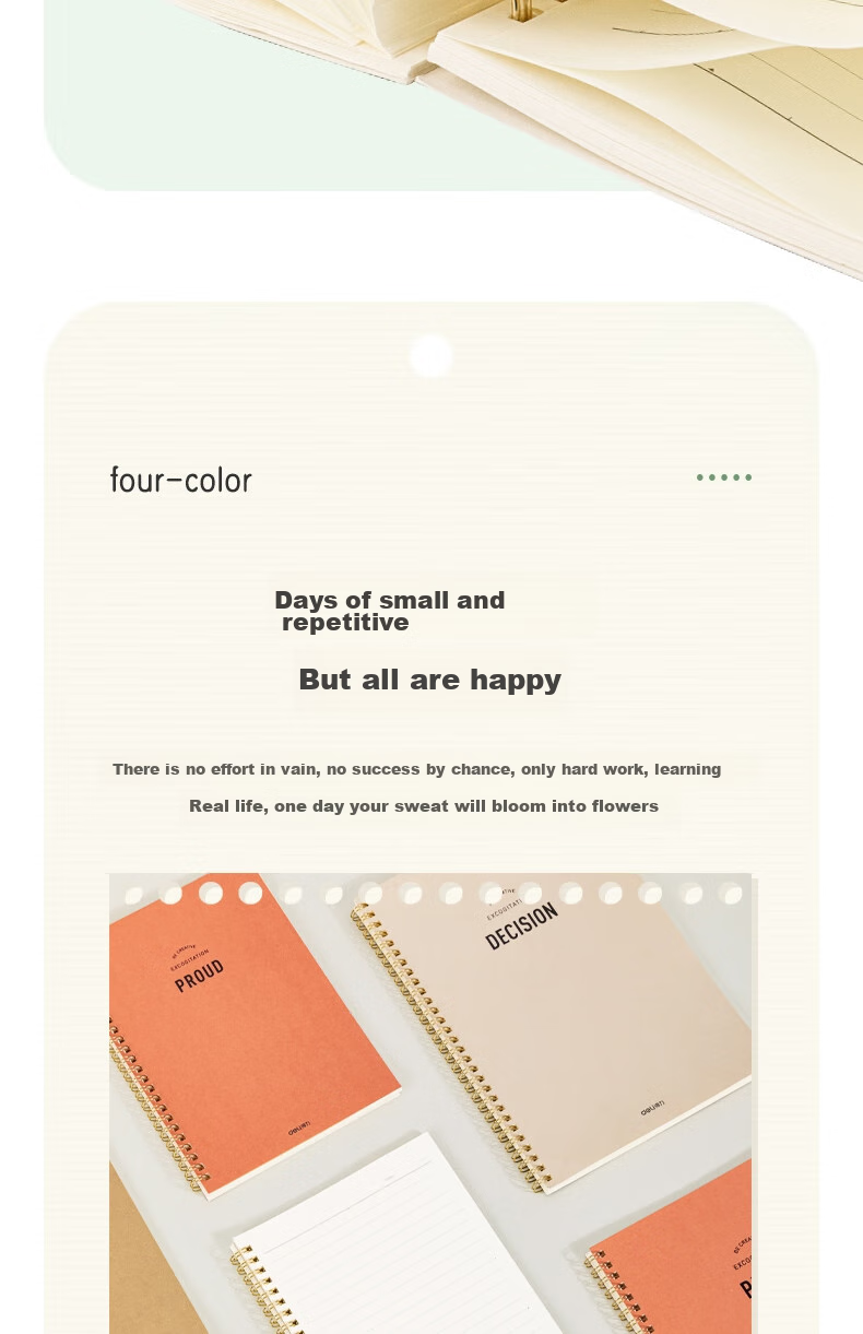 Deli 4 A5 Notebooks / 60 Sheets Simple Retro Series Spiral Notebooks, Spiral-Bound Notebooks, Journal, Error Correction Book, Student Exam Preparation LA560 9