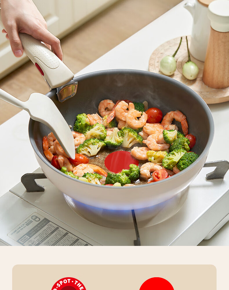 SUPOR Detachable Handle Foldable Non-Stick Ceramic Coated Multifunctional Four-Piece Cookware Set Compatible with All Stoves 10