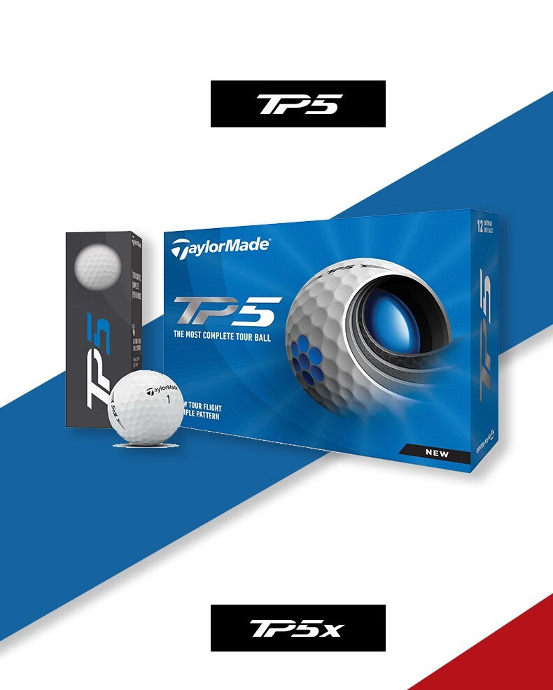 Taylormade TP5X 3.0 Golf Balls 5-Layer Practice and Tour Professional White 12-Pack 2