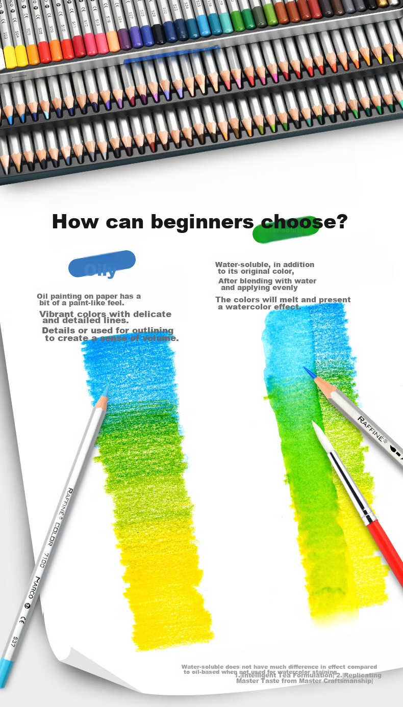 MARCO [Super Popular] MARCO (MARCO) 72-Color Oil-Based Colored Pencil Drawing Set, Art Professional Design Tools, Hand-Drawing Children's Gift for Back to School 3