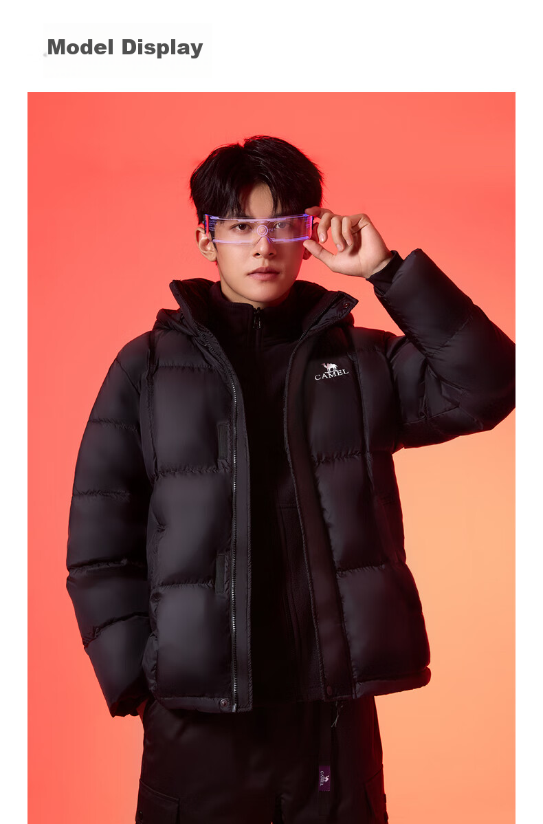 CAMEL Huoyanshan 656 down Jacket for Men, Winter Hooded Thick Warm Couple's Puffer Windproof Coat M34CA6B656 33